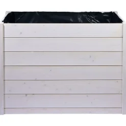 dobar Mährobotergarage mit Pflanzkasten 56 x 73 x 79 cm weiß