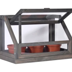 dobar Mini-Gewächshaus 38 x 24,5 x 20 cm grau