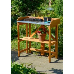 dobar Pflanztisch klappbar 85 x 89 x 44 cm braun