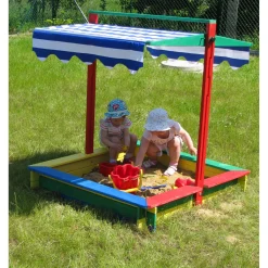 Sandkasten mit Deckel 120 x 120 x 120 cm mehrfarbig*dobar Best