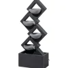 dobar XL Design-Gartenbrunnen mit LEDs 20,5 x 100,5 x 41,5 cm grau