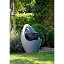 dobar XL Design-Gartenbrunnen 46,5 x 63,5 x 46,5 cm grau