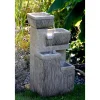 dobar XL Design-Gartenbrunnen mit LEDs 32,3 x 80,3 x 38,7 cm grau