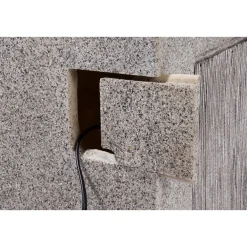 dobar XL Design-Gartenbrunnen mit LEDs 32,3 x 80,3 x 38,7 cm grau