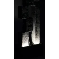 XL Design-Gartenbrunnen mit LEDs 21,5 x 90,5 x 40,5 cm grau^dobar Discount