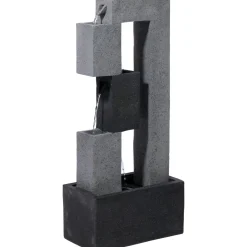 XL Design-Gartenbrunnen mit LEDs 21,5 x 90,5 x 40,5 cm grau^dobar Discount