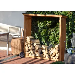 XL-Kaminholzregal 140 x 143 x 50 cm grün-braun*dobar Best