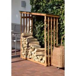 XL-Kaminholzregal 140 x 143 x 50 cm grün-braun*dobar Best