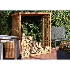 XL-Kaminholzregal 140 x 143 x 50 cm grün-braun*dobar Best