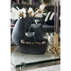 dobar Zimmerbrunnen 20,5 x 26 x 16,5 cm grau-schwarz