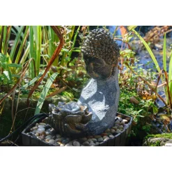 Zimmerbrunnen mit Buddha 20,5 x 27 x 16,5 cm grau-schwarz^dobar Outlet