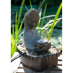 Zimmerbrunnen mit Buddha 20,5 x 27 x 16,5 cm grau-schwarz^dobar Outlet
