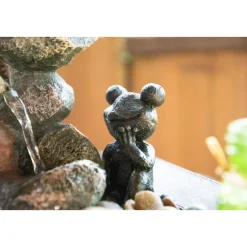 Zimmerbrunnen mit Frosch 20 x 21,5 x 20 cm grau-schwarz*dobar Best