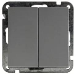 Doppel-/Wechselschalter Melbourne silber Serie 703