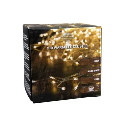 Draht-Cluster-Lichterkette 1 m 100 warmweiße LED batteriebetrieben 3x AA nicht im Lieferumfang enthalten
