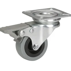 Dörner + Helmer Apparate-Lenkrolle mit Gummireifen und Feststeller 50 x 20 mmverzinkt