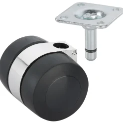 Dörner + Helmer Design-Doppelrolle für normale Böden 29 x 29 mm schwarz