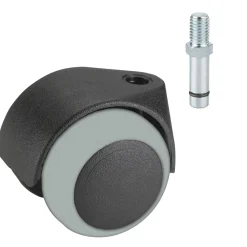 Doppelrolle für empfindliche Böden mit Gewindestift M8 x 15 x 50 mm*Dörner + Helmer Hot