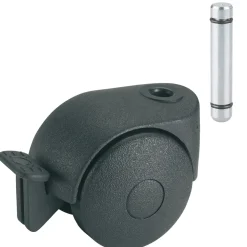 Dörner + Helmer Doppelrolle für normale Böden mit Stift und Feststeller 8 x 31 mm schwarz