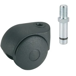 Doppelrolle für normale Böden mit Gewindestift M8 x 15 mm schwarz*Dörner + Helmer Online