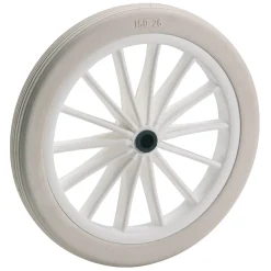 Ersatzrad mit Kunststoff-Speichenfelge und Gleitlager 185 x 24 mm weiß*Dörner + Helmer Clearance