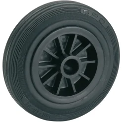 Transportgeräterollen-Rad mit Vollgummireifen Kunststofffelge und Gleitlager 80 x 30 mm^Dörner + Helmer Sale