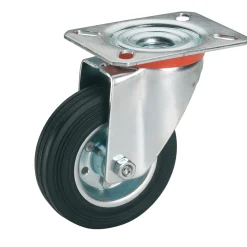 Transportgeräte-Lenkrolle mit Vollgummireifen und Stahlfelge 100 x 30 mm*Dörner + Helmer Discount