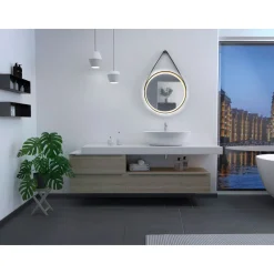 Design LED Lichtspiegel Black Veran LED Dm 55 cm*DSK New