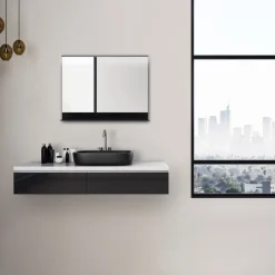 DSK Design LED Lichtspiegel Black Shelf 80 x 60 cm