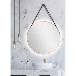 DSK Design LED Lichtspiegel Silver Barbier Gold Dm 80 cm