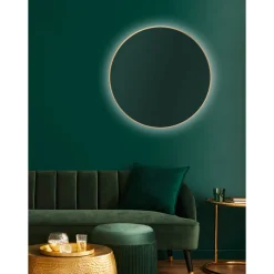 DSK Design LED Lichtspiegel Silver Barbier Gold Dm 80 cm