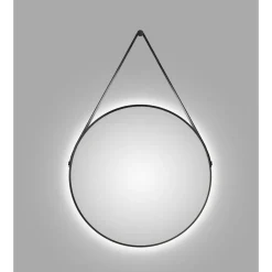 DSK Design LED Lichtspiegel Silver Barbier Black Dm 80 cm