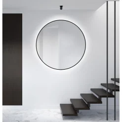 Design LED Lichtspiegel Silver Globo Black Dm 120 cm*DSK Best