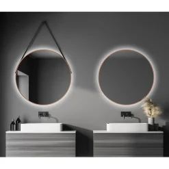 DSK Design LED Lichtspiegel Silver Barbier Copper Dm 80 cm