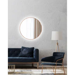 DSK Design LED Lichtspiegel Silver Barbier Copper Dm 80 cm