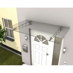 Edelstahl Vordach HD/LT VSG klar 160 x 90 x 16 cm^Durabil Best
