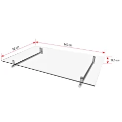 Edelstahl-Vordach HD 140 140 x 80 x 19,5 cm*Durabil Discount