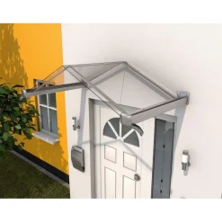 Giebelvordach Typ GV/T Edelstahloptik 160 x 90 x 40 cm^Durabil Discount