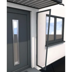 Seitenblende B1 anthrazit Acrylglas klar 4 mm 45 x 60 x 200 cm^Durabil Sale