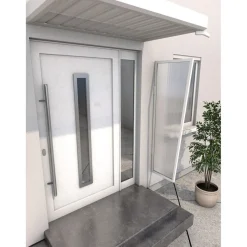 Durabil Seitenblende B2 weiß Stegplatte klar 6 mm 45 x 60 x 175 cm