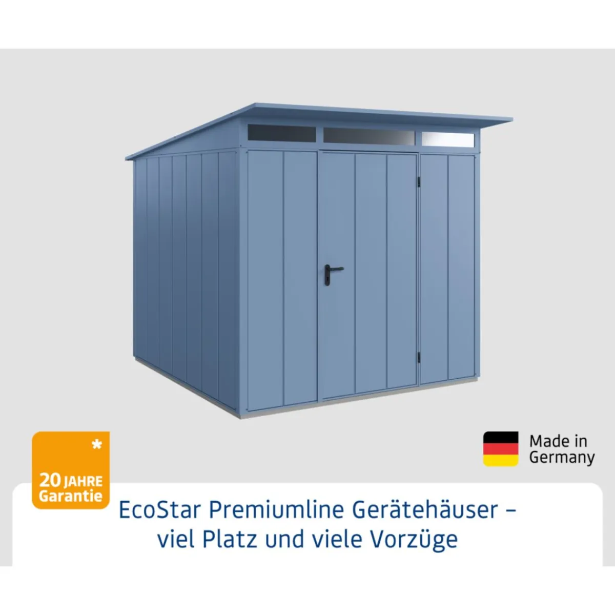 EcoStar Gerätehaus Elegant-PTyp 2RAL5014 1 flg