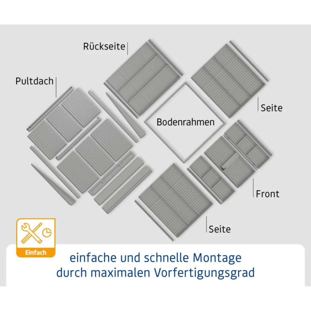EcoStar Gerätehaus Elegant-PTyp 2RAL5014 1 flg