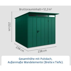 Gerätehaus Elegant-PTyp 2RAL6005 1 flg^EcoStar Sale