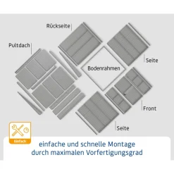 Gerätehaus Elegant-PTyp 2RAL7016 2 flg*EcoStar Clearance