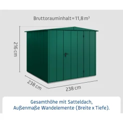 Gerätehaus Elegant-STyp 2RAL6005 1 flg*EcoStar