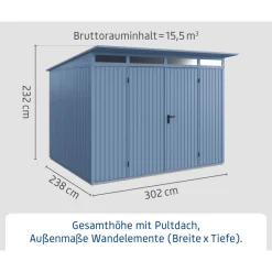 Gerätehaus Trend-PTyp 3RAL5014 2 flg*EcoStar Discount