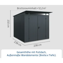 EcoStar Gerätehaus Trend-PTyp 2RAL7016 2 flg