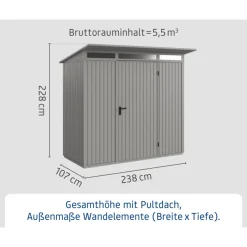 EcoStar Gerätehaus Trend-PTyp 1RAL9007 1 flg