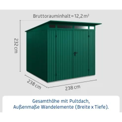 EcoStar Gerätehaus Trend-PTyp 2RAL6005 2 flg