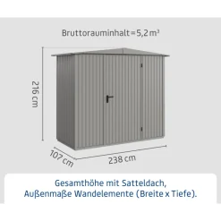 EcoStar Gerätehaus Trend-STyp 1RAL9007 1 flg